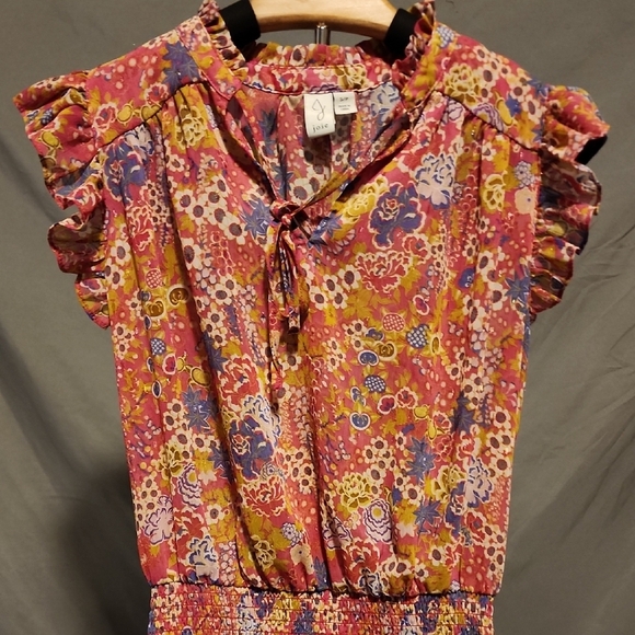 Joie Tops - Joie Orange Flutter Sleeve Blouse with Tie Front